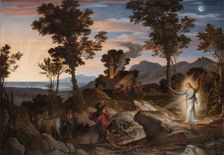 Landscape with the Prophet Balaam and his donkey, c1832. Creator: Joseph Anton Koch