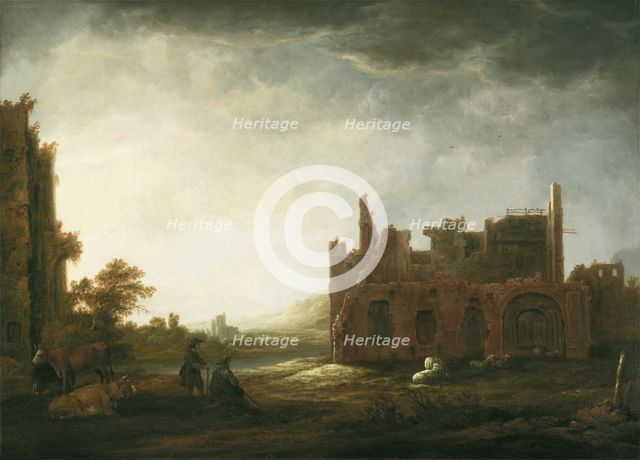 Landscape with the Ruins of Rijnsburg Abbey, c1645. Creator: Aelbert Cuyp.