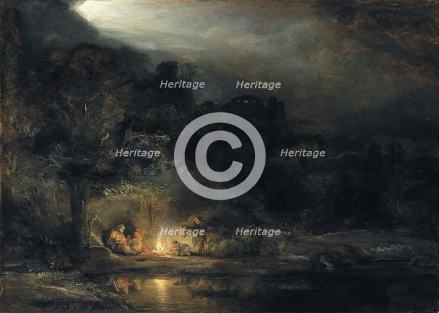 Landscape with the Rest on the Flight into Egypt, 1647. Creator: Rembrandt Harmensz van Rijn.