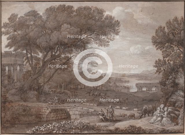 Landscape with the Rest on the Flight into Egypt, 1660. Artist: Lorrain, Claude (1600-1682)