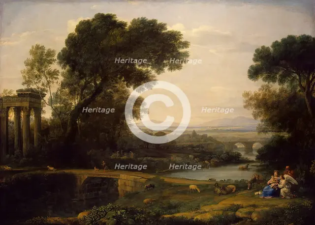 Landscape with the rest on the Flight into Egypt (Noon), 1661. Creator: Claude Lorrain.
