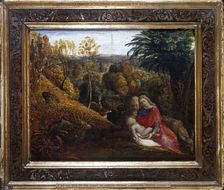 Landscape with the Repose of the Holy Family (Rest on the Flight into Egypt), 1824-1825. Artist: Samuel Palmer