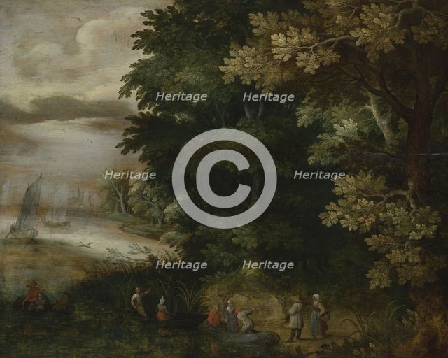 Landscape with the Scene of the Flight to Egypt, before 1615. Creator: Unknown.