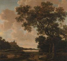 Landscape with the Schwanenburg, Cleves, c.1650-c.1655. Creator: Joris van der Haagen