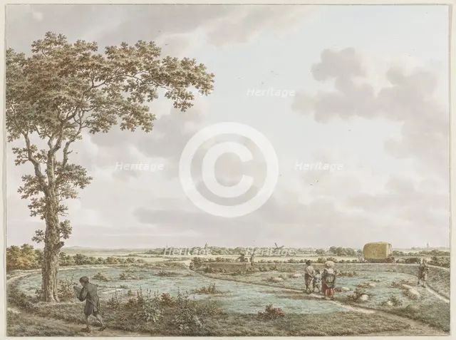 Landscape with the Table Mountain, seen from Sint-Janskerkhof near Laren, c.1795.  Creator: Jacob Cats.