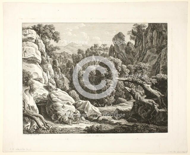 Landscape with the Temptation of Christ, 1799. Creator: Johann Christian Reinhart.