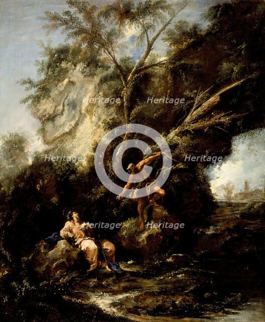 Landscape with the Temptation of Christ, c1715. Creator: Antonio Francesco Peruzzini.