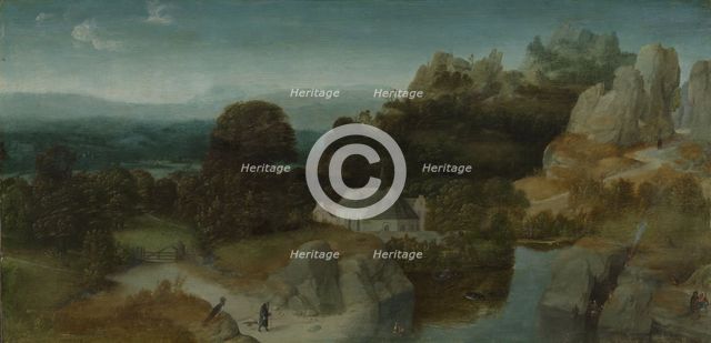 Landscape with the Temptation of Saint Antony Abbot, c.1510-c.1520. Creator: Workshop of Joachim Patinir.
