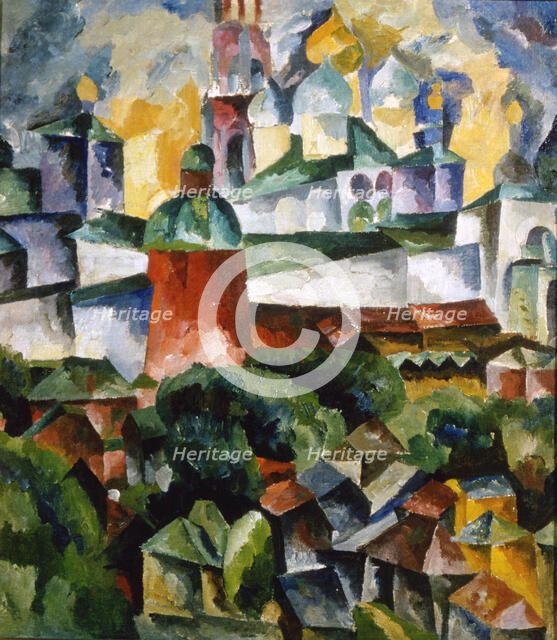 'Landscape with the Trinity-Sergius-Monastery', 1920.  Artist: Aristarkh Lentulov