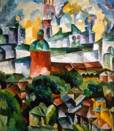 Landscape with the Trinity-Sergius-Monastery 1920. Artist: Aristarkh Lentulov