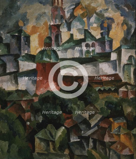 Landscape with the Trinity-Sergius-Monastery, 1920. Artist: Lentulov, Aristarkh Vasilyevich (1882-1943)