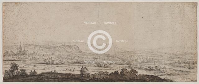 Landscape with the Village of Schenkenschanz, Gelderland, 1600s. Creator: Herman Saftleven (Dutch, 1609-1685).
