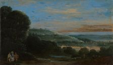 Landscape with the Walk to Emmaus, 17th century - 18th century. Creator: Unknown