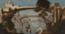 Landscape with Three Bridges, 2nd half of 18th century. Creator: Unknown