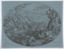 Landscape with Three Figures, 1677. Creator: Felix Meyer
