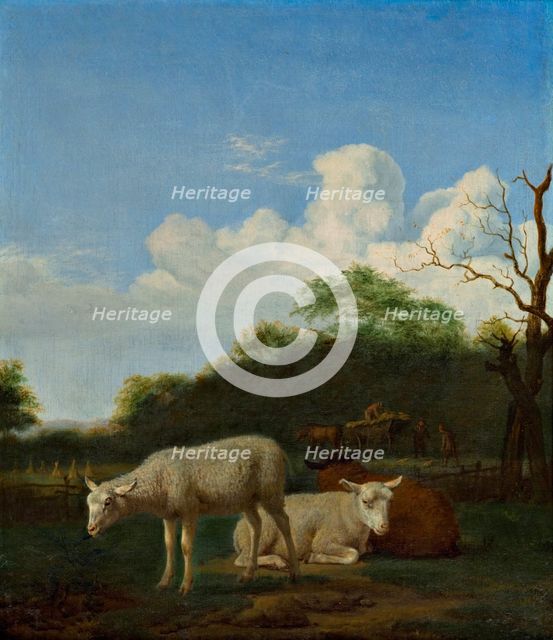 Landscape with Three Sheep, 1659. Creator: Adriaen van de Velde.
