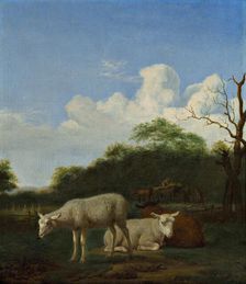 Landscape with Three Sheep, 1659. Creator: Adriaen van de Velde