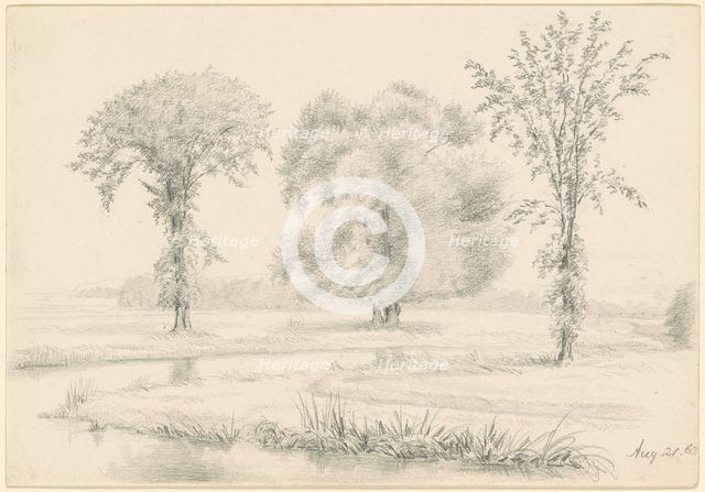 Landscape with Three Trees, 1863. Creator: James Wells Champney.