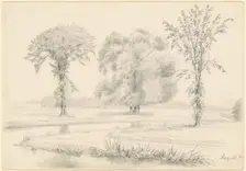 Landscape with Three Trees, 1863. Creator: James Wells Champney