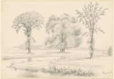 Landscape with Three Trees, 1863. Creator: James Wells Champney