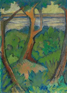 Landscape with three trees, 1923. Creator: Mueller, Otto (1874-1930)