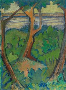 Landscape with three trees, 1923. Creator: Mueller, Otto (1874-1930)