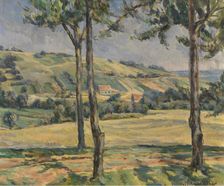 Landscape with three trees, c1910-1940. Creator: Charles Schenckbecher