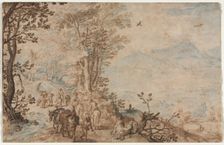 Landscape with Travelers, 1605. Creator: Jan Brueghel (Flemish, 1568-1625)