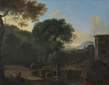 Landscape with Travelers, 1630s. Creator: Herman van Swanevelt (Dutch, c. 1600-1655)