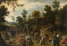 Landscape with Travellers Attacked by Robbers, c1600-1640. Creator: Sebastian Vrancx