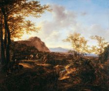 Landscape with travellers, c1650. Creator: Jan Dirksz Both