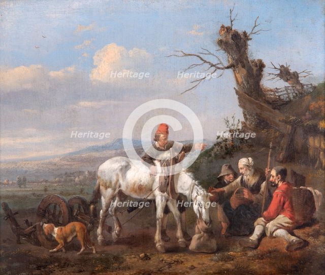 'Landscape with Travellers Resting', 17th century. Artist: Johannes Lingelbach.