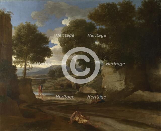 Landscape with Travellers Resting, ca 1638. Artist: Poussin, Nicolas (1594-1665)