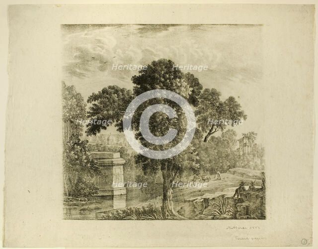 Landscape with Tree, 1802. Creator: Unknown.