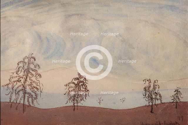 Landscape with trees, 1917. Artist: Voloshin, Maximilian (1877-1932)
