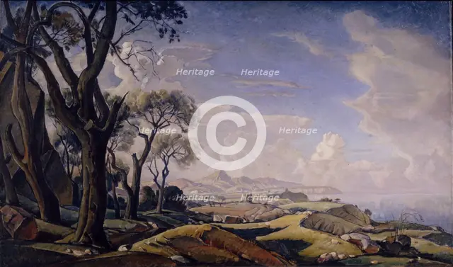 Landscape with trees, 1927. Artist: Bogayevsky, Konstantin Fyodorovich (1872-1943)