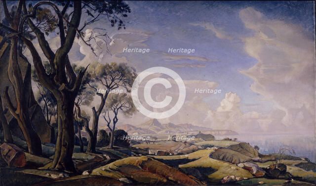 Landscape with trees, 1927. Artist: Bogayevsky, Konstantin Fyodorovich (1872-1943)