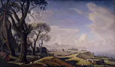 Landscape with trees, 1927. Artist: Bogayevsky, Konstantin Fyodorovich (1872-1943)