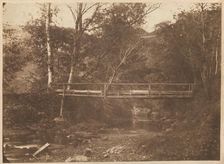 Landscape with Trees and Bridge, c. 1850. Creator: Unknown