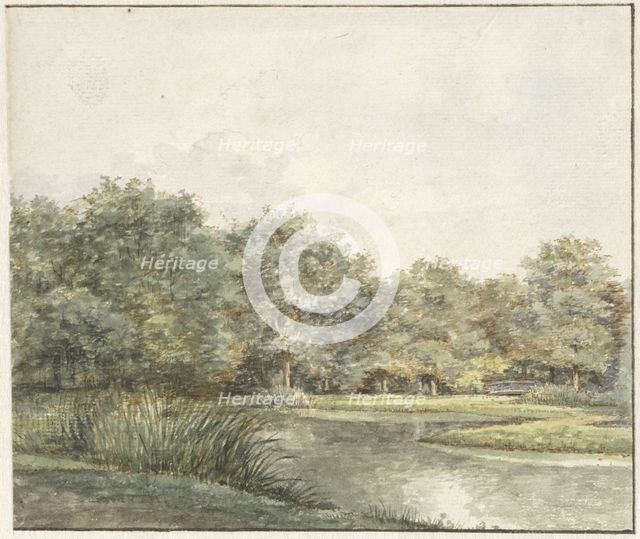 Landscape with trees by the water, 1821. Creator: Pieter Ernst Hendrik Praetorius.