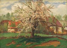 Landscape with trees in blossom, 1928. Creator: Bohumil Hanák