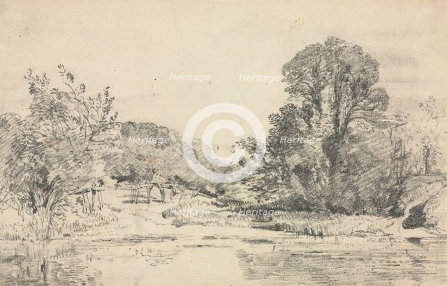 Landscape with Trees Surrounding a Pond. Creator: John Constable (British, 1776-1837).