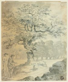 Landscape with Two Male Figures, n.d. Creator: Unknown