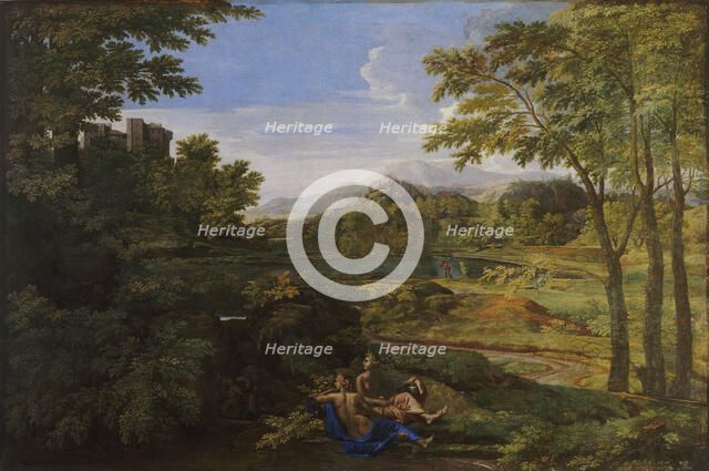 Landscape with two Nymphs and a Snake, ca 1659. Artist: Poussin, Nicolas (1594-1665)