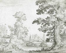 Landscape with Two Boats, between 1630 and 1645. Creator: Ercole Bazicaluva