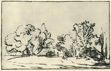 Landscape with two cottages, c1650-1655, (1943). Creator: Rembrandt Harmensz van Rijn