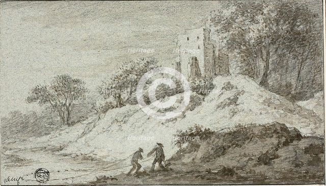 Landscape with Two Figures and Castle on Hill, n.d. Creator: Allart van Everdingen.