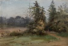 Landscape with Two Figures. Artist: Benois, Albert Nikolayevich (1852-1936)