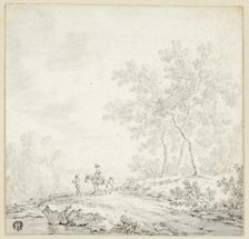 Landscape with Two Figures, One on Horseback, n.d. Creator: Johann Christoph Dietzsch