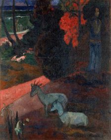 Landscape with Two Goats (Tarari Maruru), 1897. Creator: Paul Gauguin